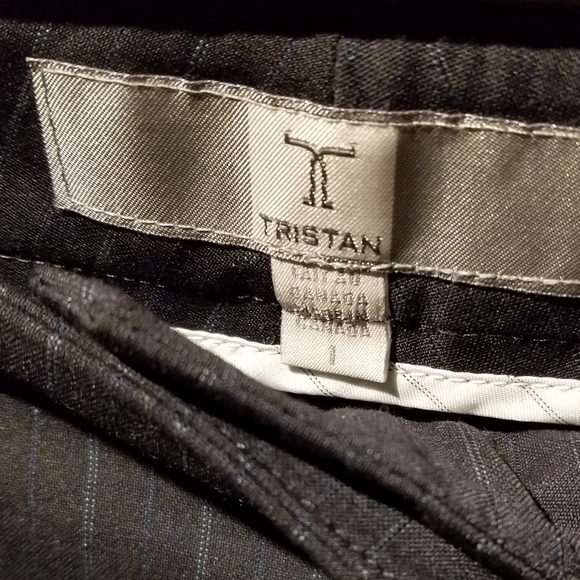 TRISTAN Navy Blue Pinstripe Trousers (Size 1) - Picture 2 of 14